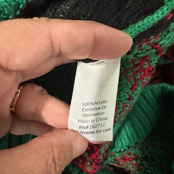 Celebrate Together Ugly Christmas Sweater Cat Santa Milk Cookie XL - Picture 6 of 7